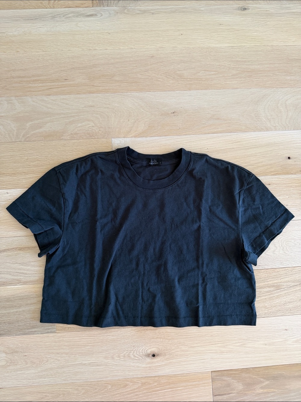 Nuuds Black Cropped Tee - L NWOT